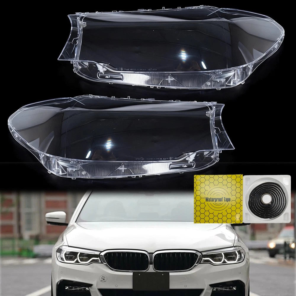 2X Clear Headlight Lens Cover for BMW G30 G31 G38 5 Series (2016–2020)