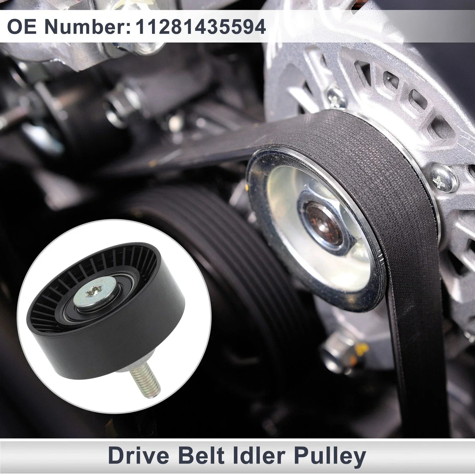 1 x Drive Belt Idler Pulley for BMW 3 Series (1998 - 2005) Black