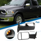 Tow Mirrors for Dodge Ram 1500 2500 2009-2018 with Lights - Silver Tone 2 x