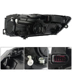 RH Right Headlight for Volkswagen Jetta (2011–2018) Halogen Black Clear