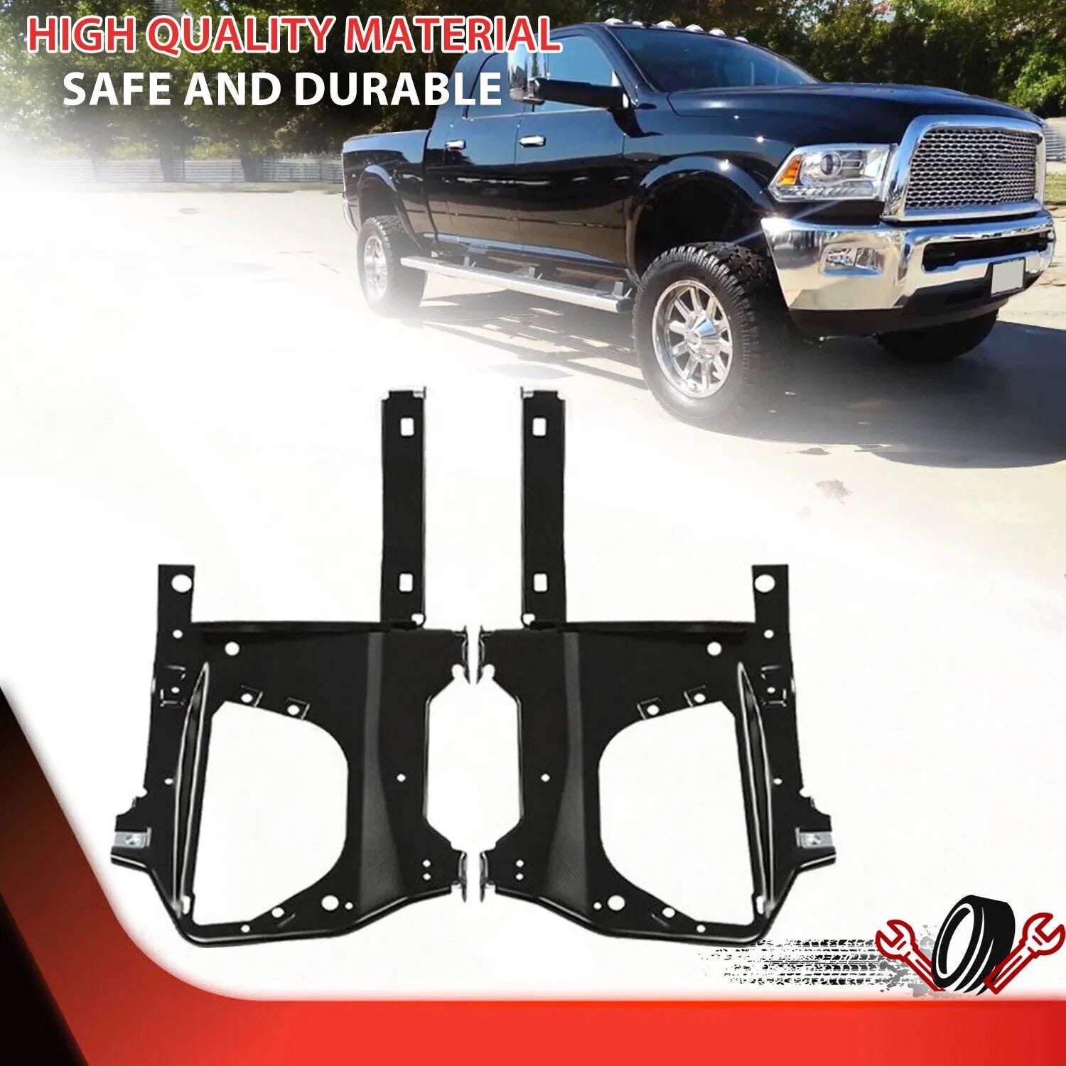 Set of 2 Front Bumper Brackets for Dodge Ram 2500 3500 (2010–2018)