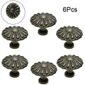 6X Antique Flower Shape Pull Handle Knob for Drawer Door Cabinet (N/A)