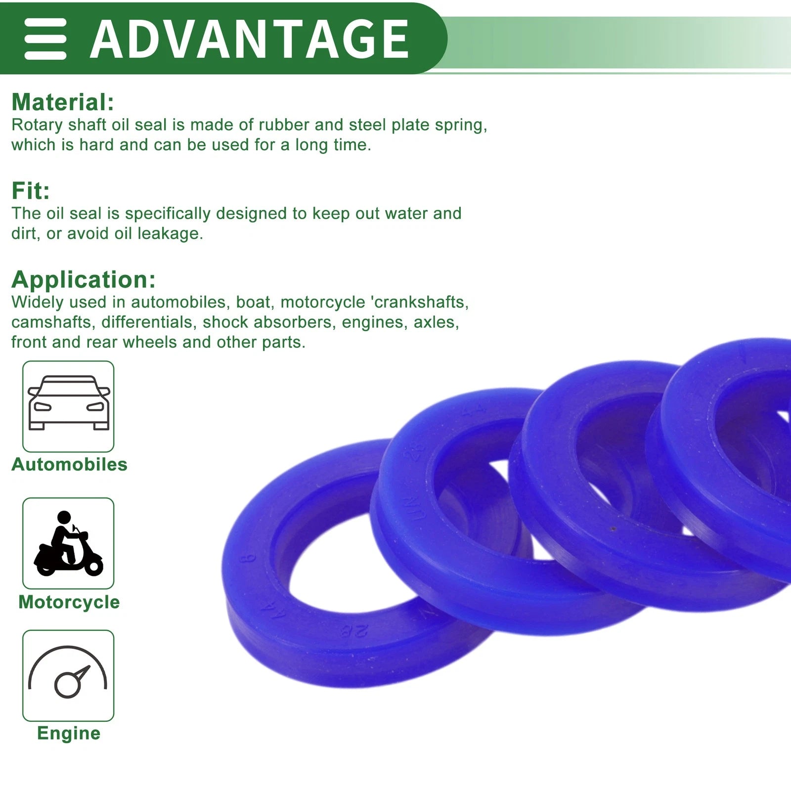 Set of 5 Oil Seal Rotary Shaft Seal 28x44x8mm High Pressure TPU