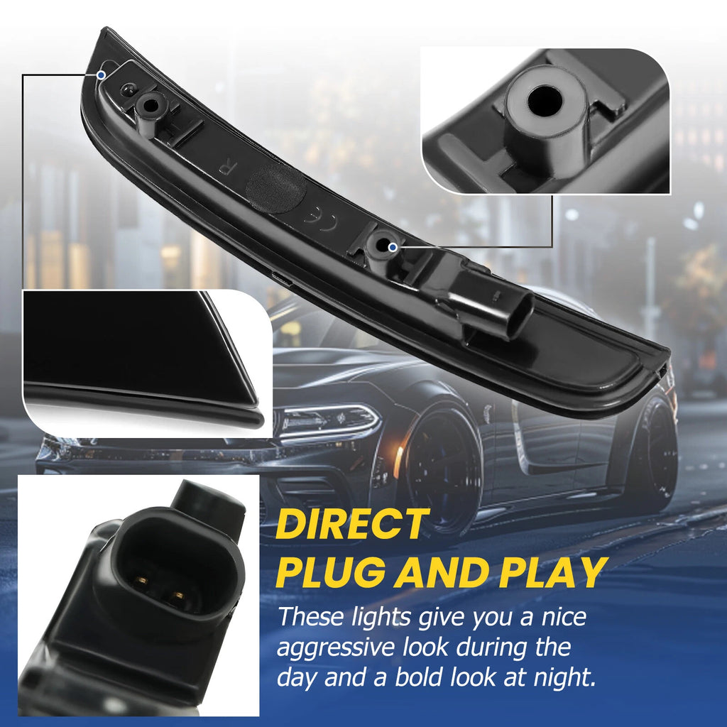 LED Front Bumper Side Marker Light for Dodge Charger (2015–2023) Smoked Amber