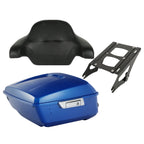 Trunk Backrest Pad Mount Rack for Harley Touring (2014–2023) Electric Blue