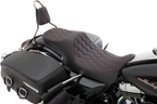 Predator III 2-Up Seat for Harley FL (Double Diamond, Red Thread)
