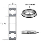 Deep Groove Ball Bearing 6010NR for Scooter Skateboard Wheel (50x80x16mm)