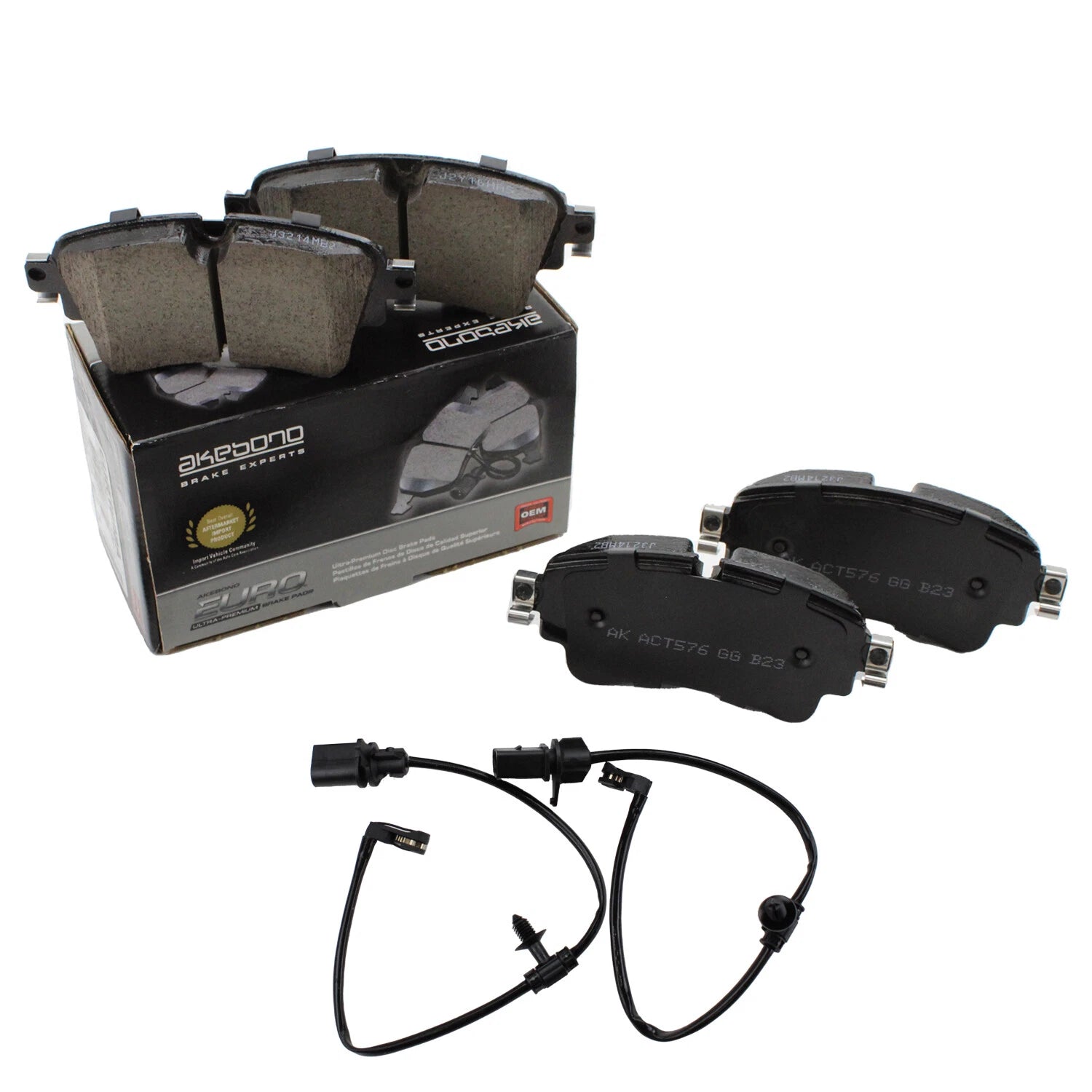 Akebono Euro Rear Ceramic Brake Pads for Audi A4 Allroad Quattro A5 (2009–2020)