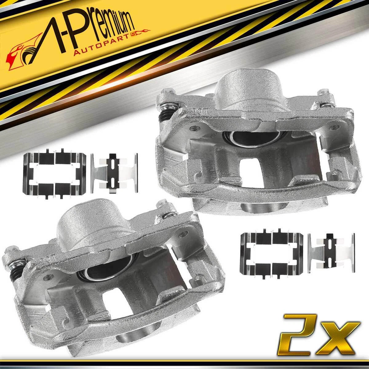 Pair Front Brake Calipers with Brackets for Honda Accord (1990–2002)