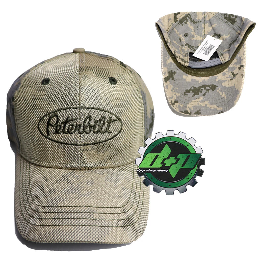 Digi Camo Mesh Overlay Hat for Peterbilt Motors (Snapback Cap)