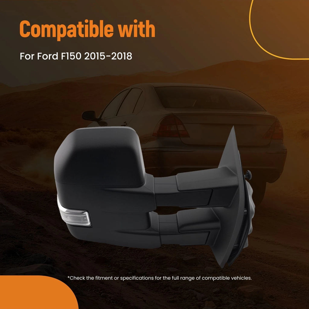 Right Mirror for Ford F150 (2015–2018) LED Heated Temperature Sensor