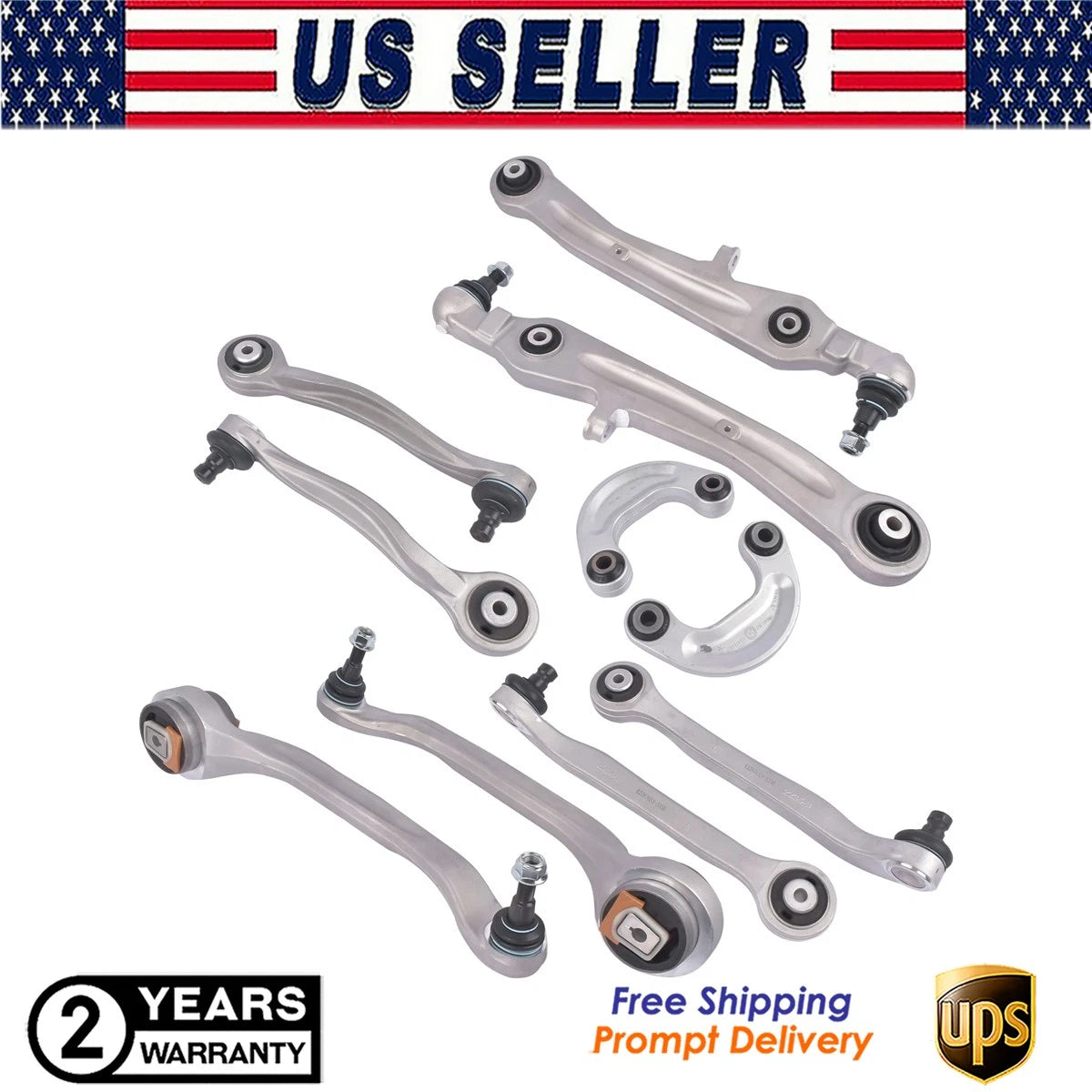 Set of 2 Upper Lower Suspension Control Arms for Bentley GT GTC (2003–2020)