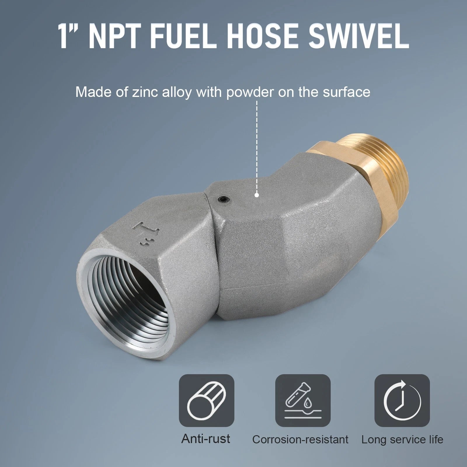 1 Inch Fuel Hose Swivel for Fuel Transfer Pump Nozzle (360 Rotating)