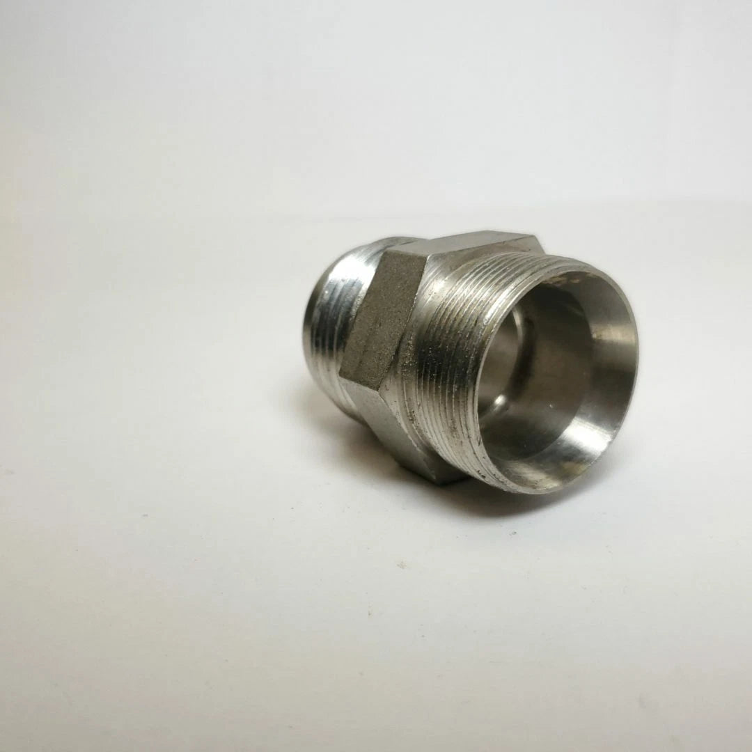 2X 1" Male JIC X Male NPT 316 Stainless Steel Hydraulic Fitting