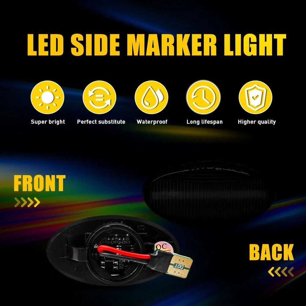 Dynamic LED Side Marker Lights Smoked for MINI R50 Hatchback Cooper (2002–2006)
