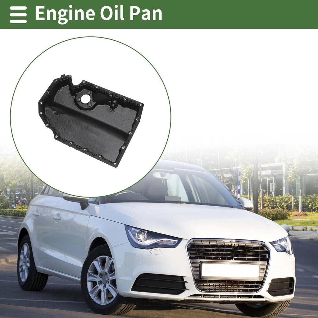 1 Pc Engine Oil Pan No.06K103600R for Audi A1 (2015–2018) Plastic Black
