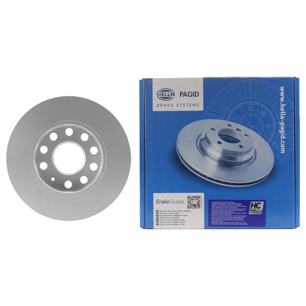 Hella 256mm Rear Solid Disc Brake Rotor for Audi A3 VW Jetta Rabbit (2006–2013)