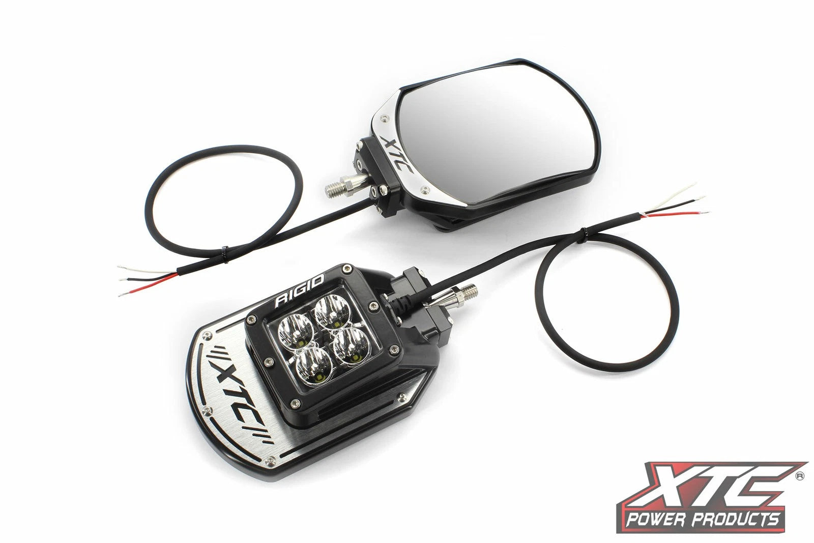 XTC Power Products SIX12 Billet Side Mirrors with Amber Backlighting for UTVs (2015–2023)