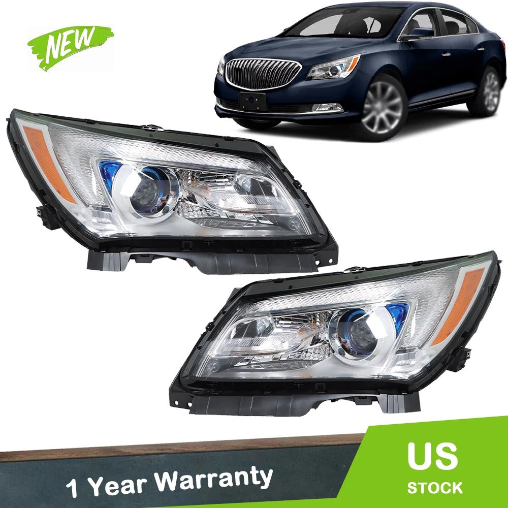Set of 2 Headlight Assembly Halogen for Buick LaCrosse (2014–2016)