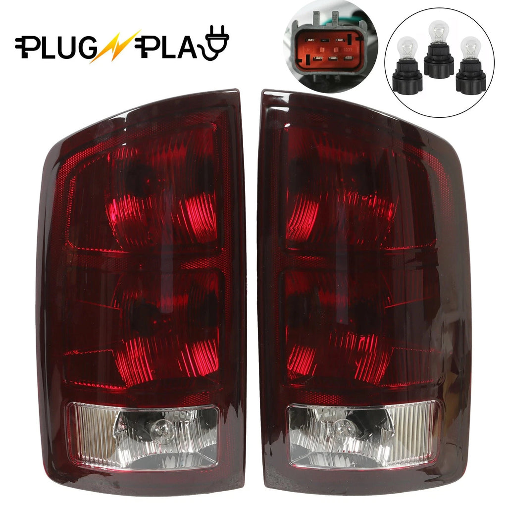 Pair Red Smoked Tail Lights for Dodge Ram 1500 2002–2006