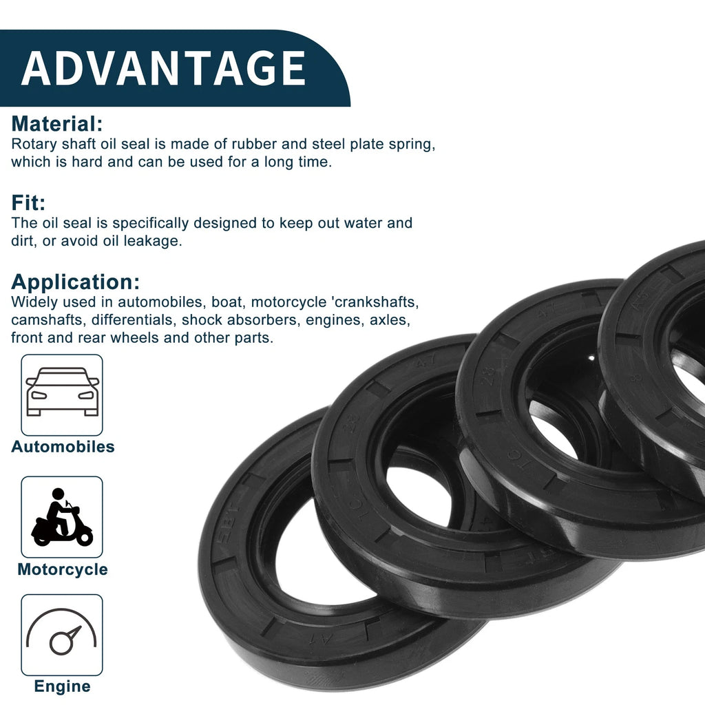 Set of 5 Oil Seal Rotary Shaft Seal NBR Rubber 28x47x8mm
