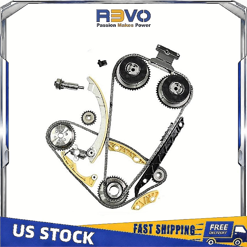 Timing Chain Kit with Camshaft VVT Gears for Buick Chevy GMC Saturn Pontiac (2.0L 2.4L)