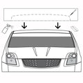 Windshield Sun Strip Black Vinyl Decal for Universal Fit (DURABLE K)