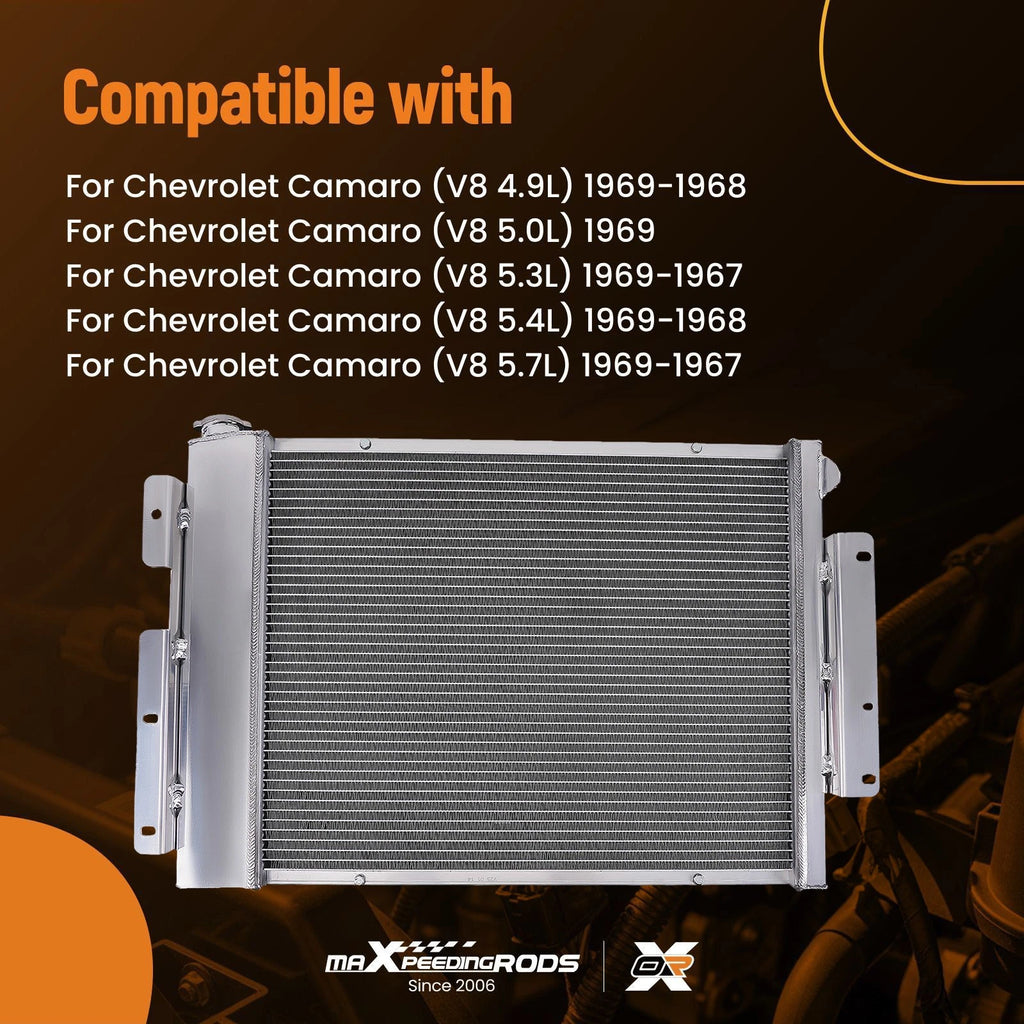 3-Row Radiator Shroud Fan for Chevy Camaro/Firebird (1967–1969)