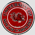 Embossed Metal Novelty Round Sign for University of South Carolina Gamecocks