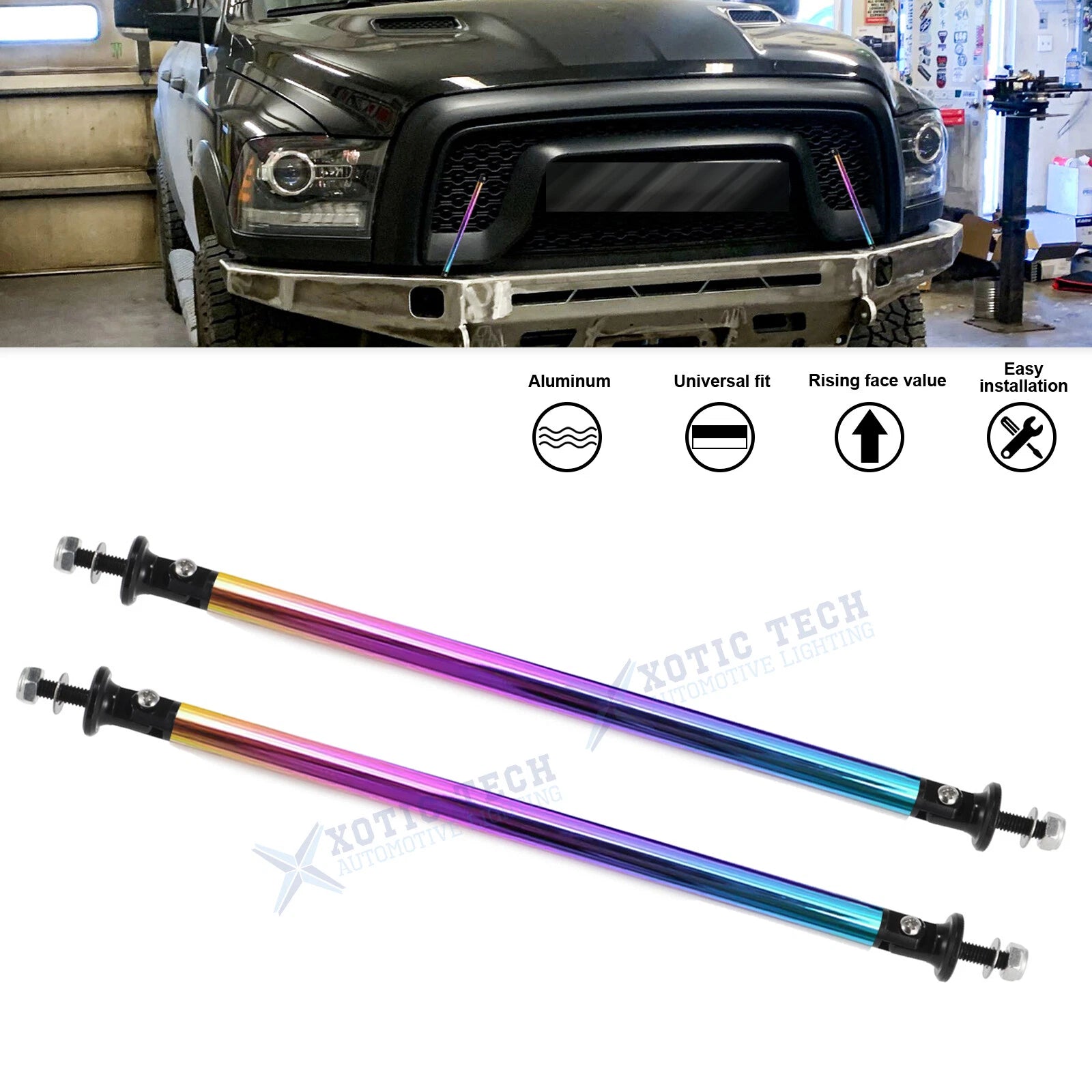 NEO Rear Diffuser Strut Rod Tie Bar for Ram Lincoln Rivian (7.87 in)