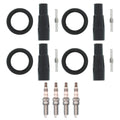 Set of 4 NGK Ruthenium HX Spark Plugs & Denso Coil Boots for Corolla Prius (2009–2021)