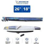 Set of 2 Michelin Stealth Hybrid All-Climate Wiper Blades 26"/18" for