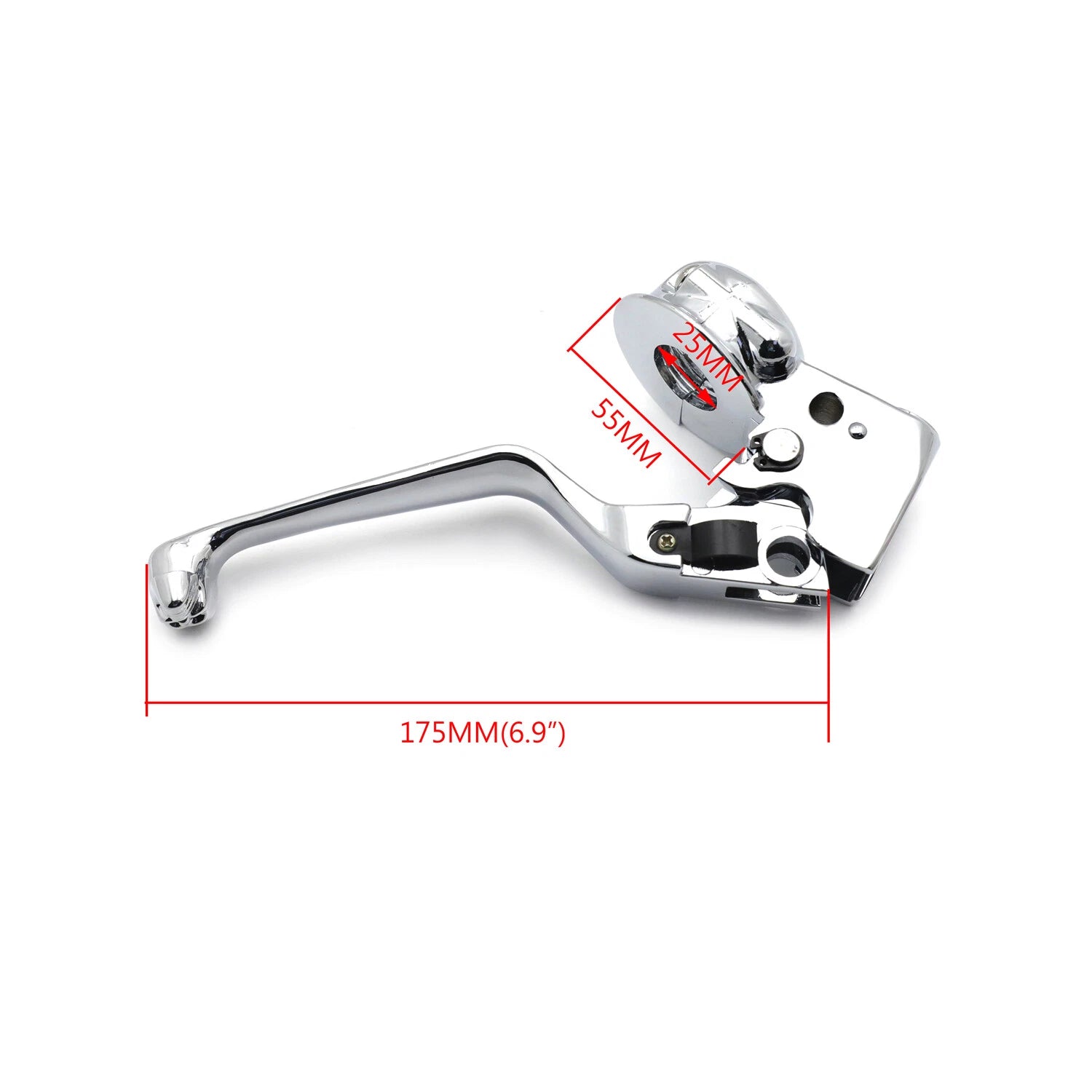 Chrome Skull Clutch Lever with Mount Bracket for Harley Dyna (2008–2014)
