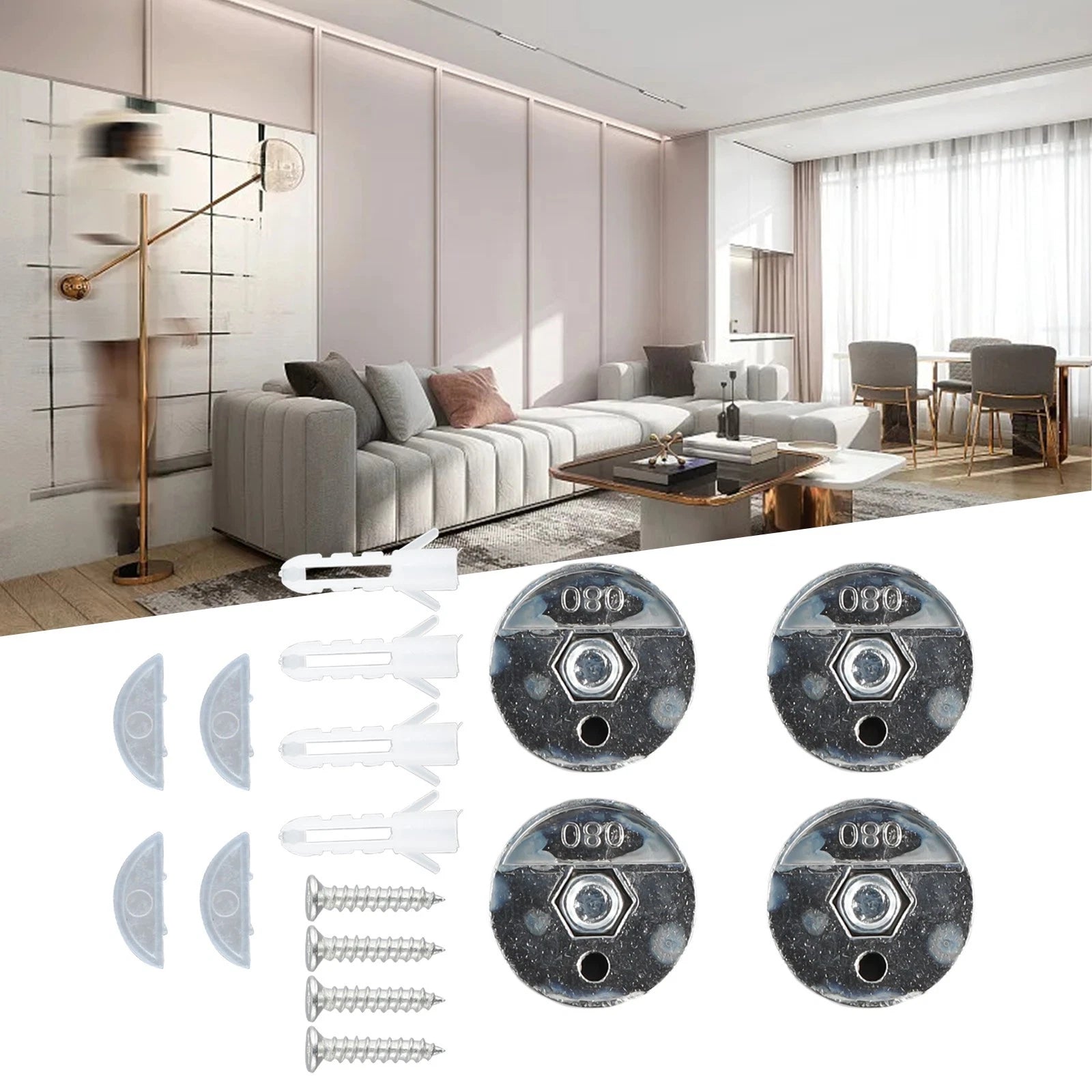 Set of 4 Mirror Clips for Dressing Tables (No Drilling Required)