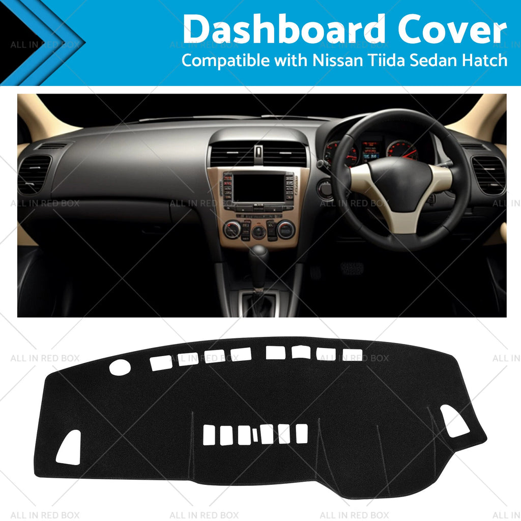 Dash Mat Dashboard Cover for Nissan Tiida (2006–2013) Black Non-Slip
