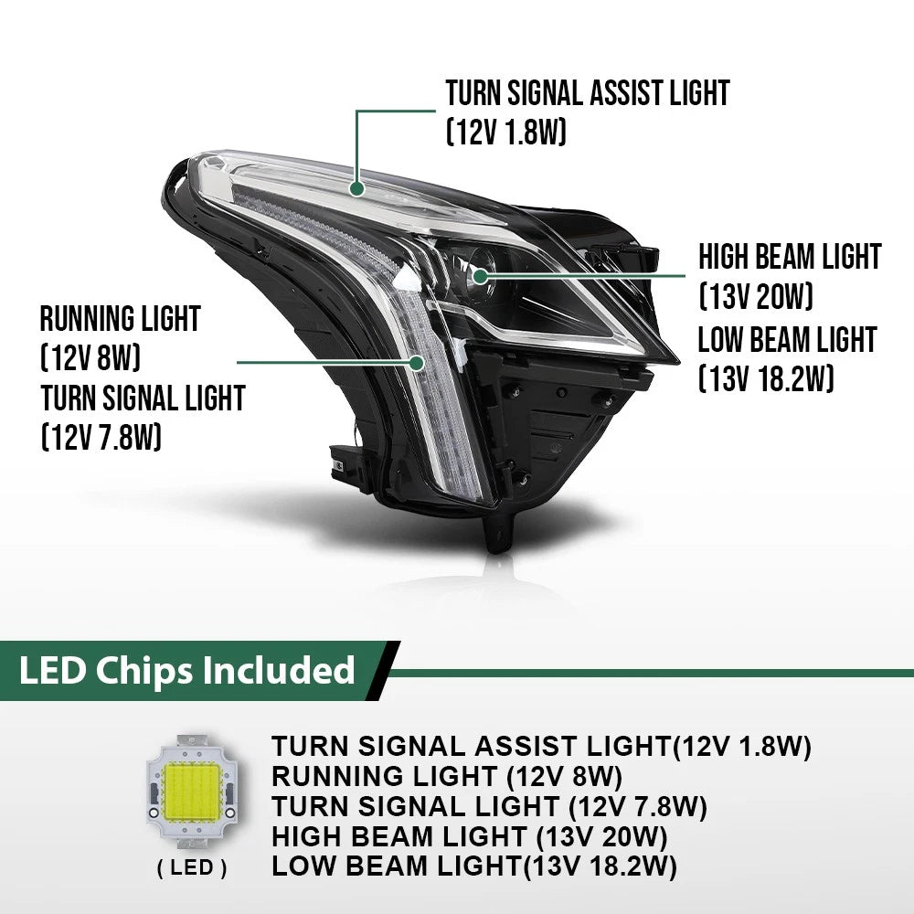 LED DRL Headlight Assembly for Cadillac XT5 (2020–2024) Right Side