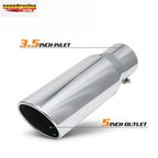 Muffler for Universal Fit (12" Slant, 3.5" Inlet, 5" Outlet, Chrome)