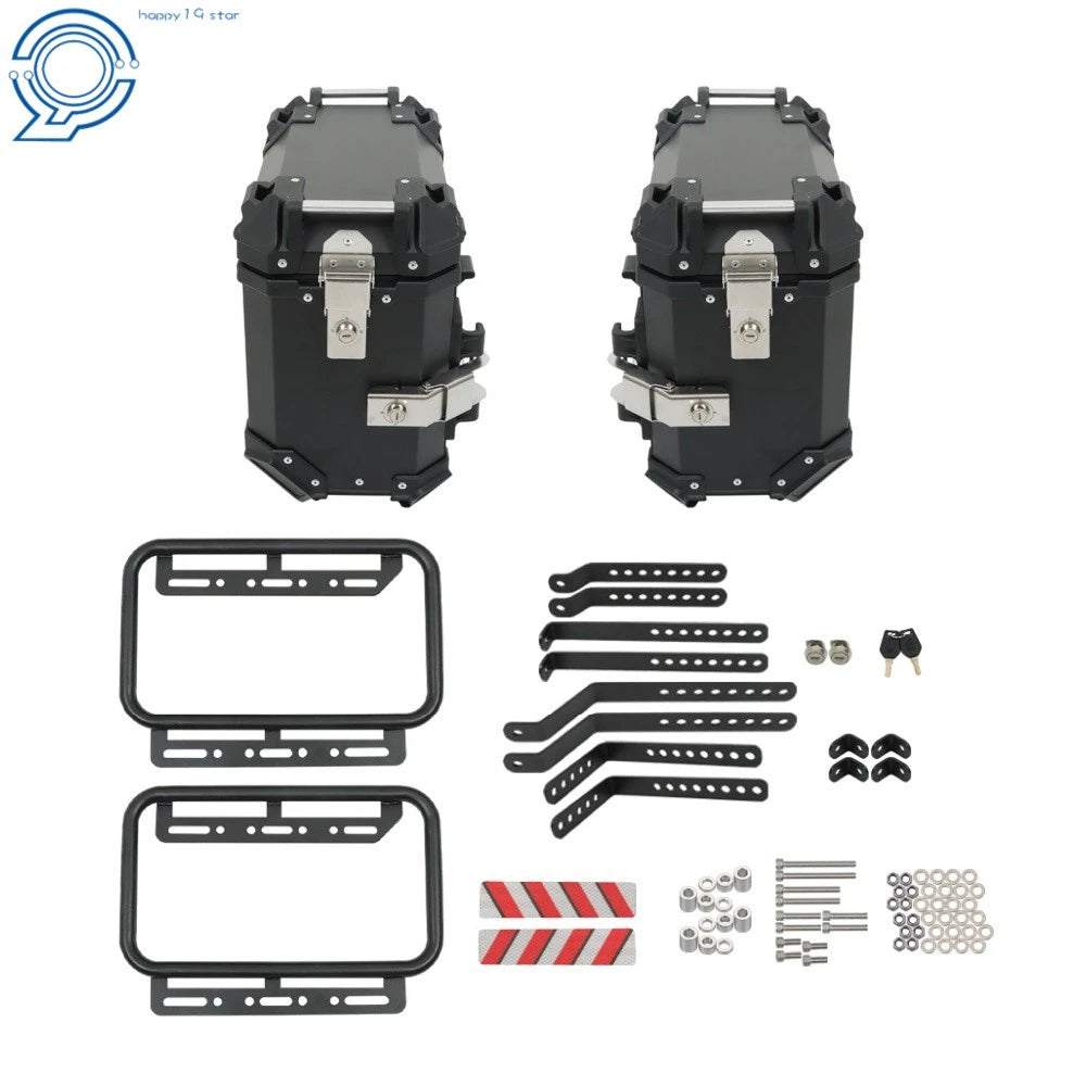 36L Aluminum Side Case Hard Saddlebags for Motorcycle (Universal Fit)