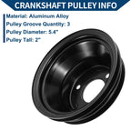 3 Triple-Groove LWP Long Water Pump Crank Pulley for Chevy Big Block (1965–1990)