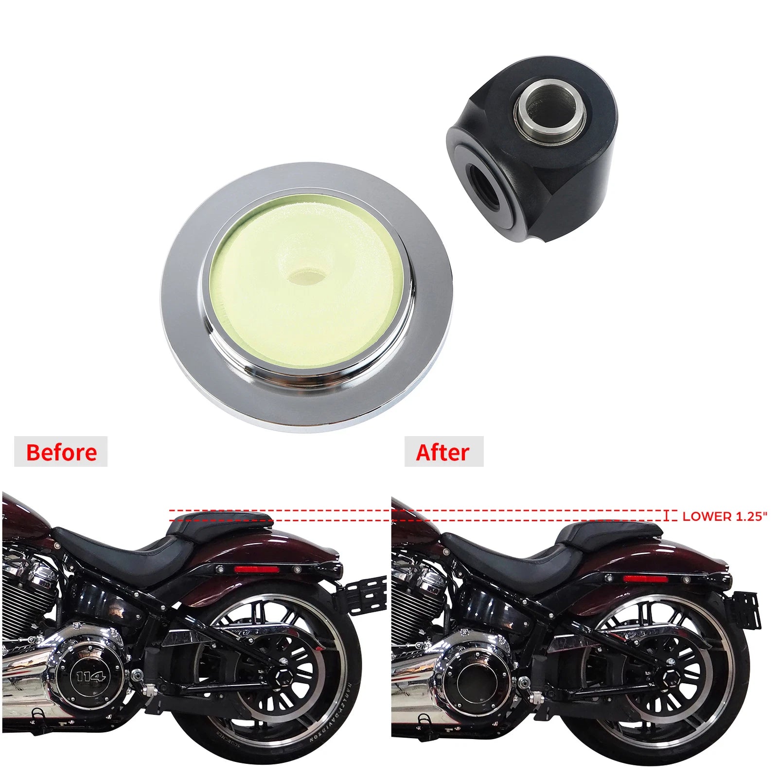 1.25" Rear Shock Lowering Kit for Harley Softail (2018–2023)