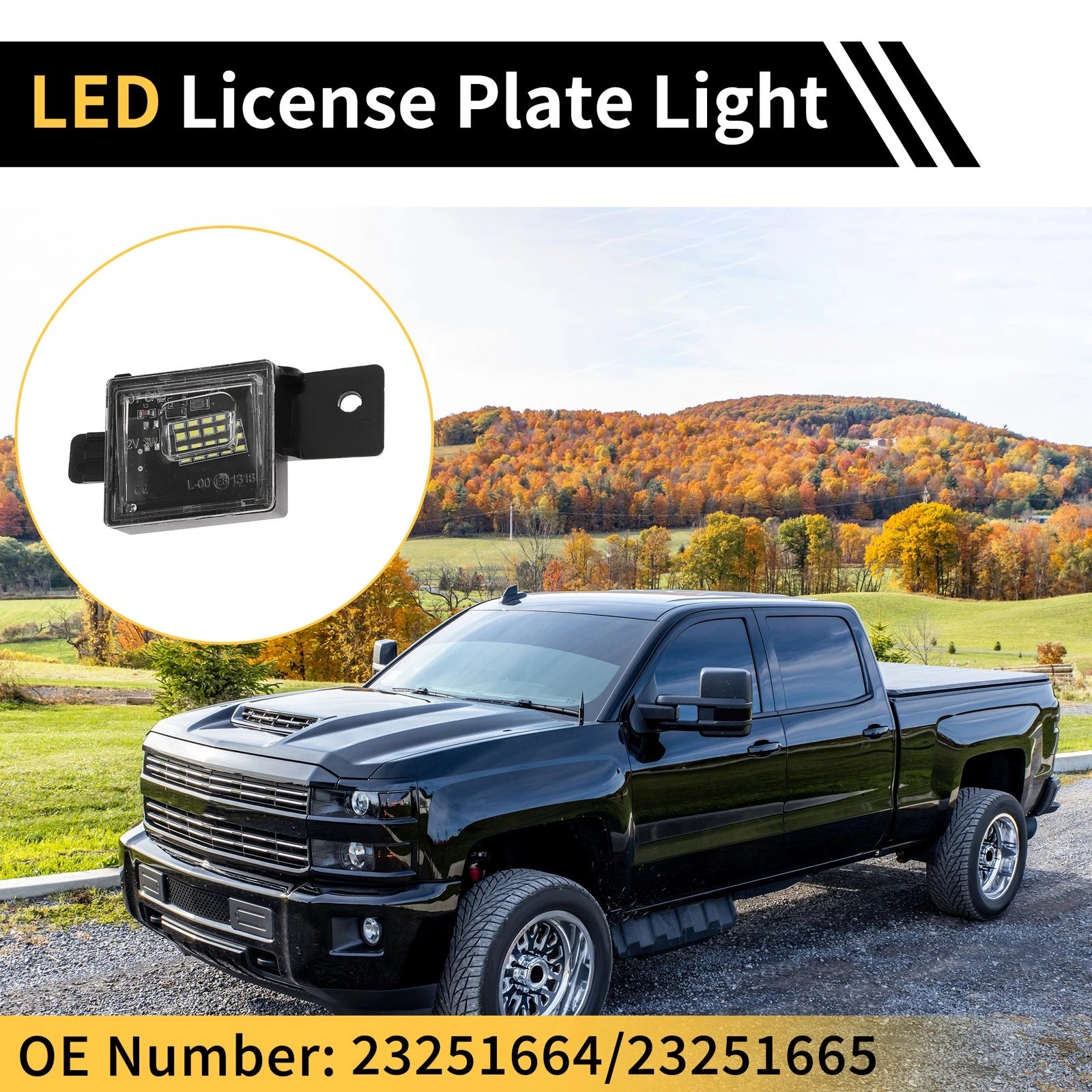 2X License Plate Light Tag Lamp White for Chevrolet Silverado 