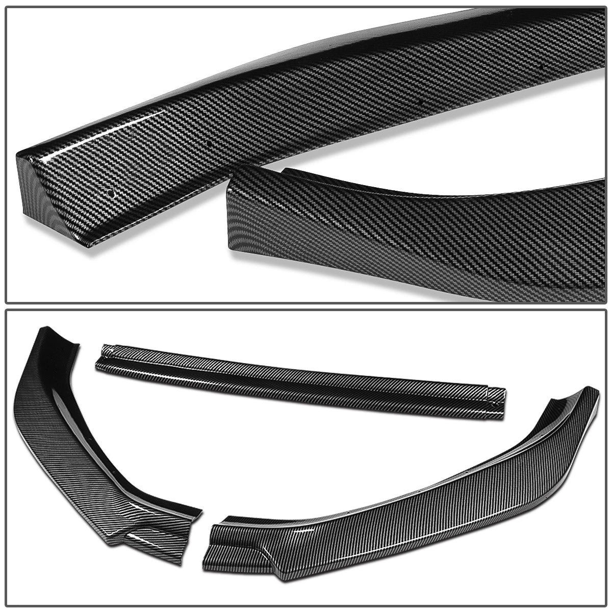 3Pc Front Bumper Lip Splitter for VW Golf (2018–2021) Carbon Look