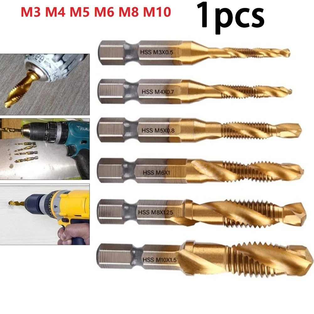 Drill Bit Accessories for Hex Compound Machines (Silver Threaded)