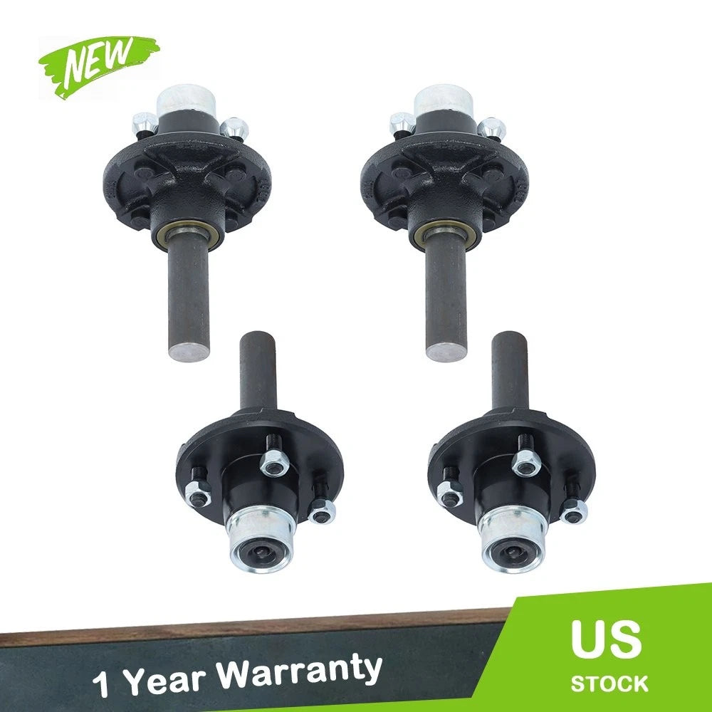 Set of 4 Hub & Round BT8 Spindle 4 on 4" Bolt Idler 1" Pre-Greased
