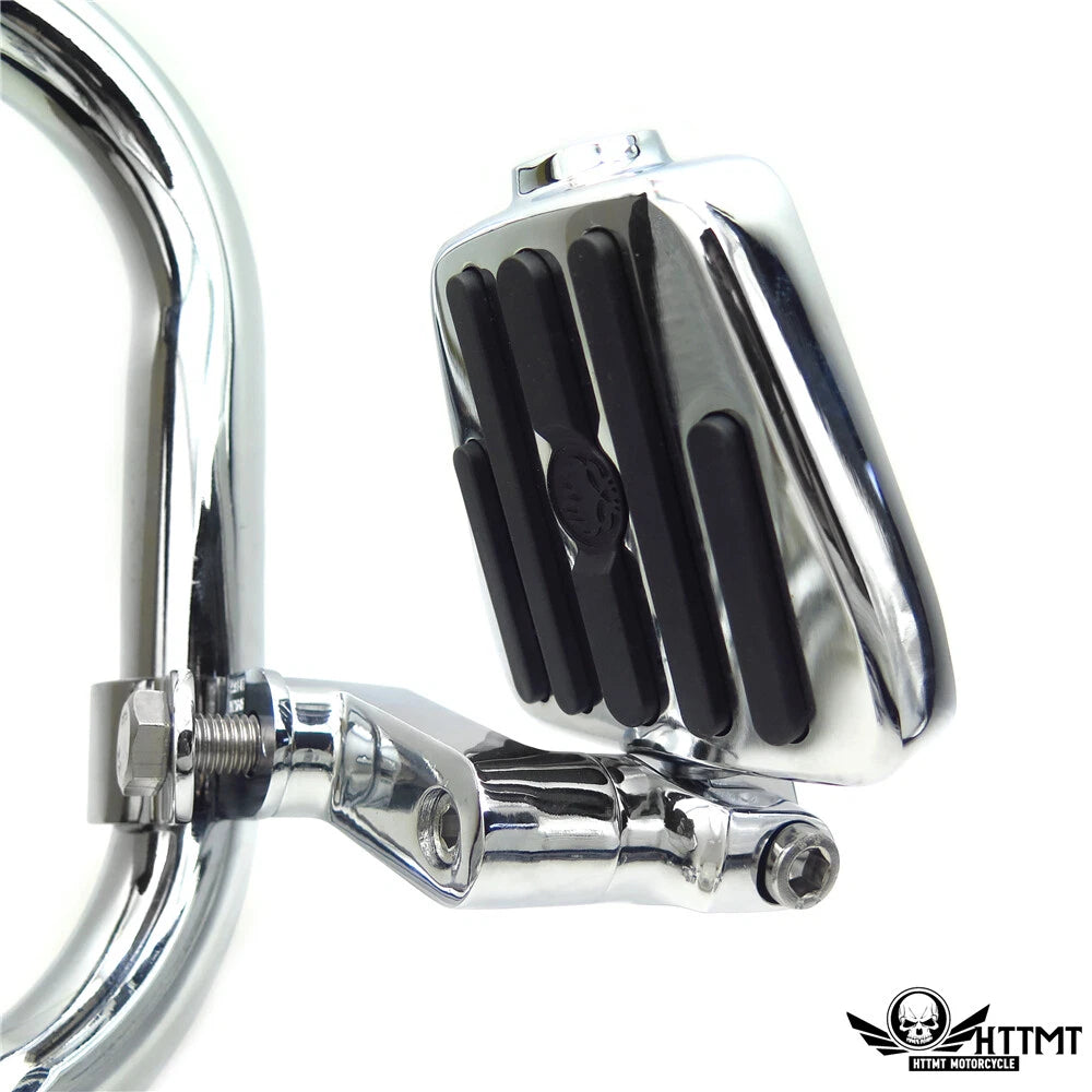 Chrome 25mm Angry Skull Foot Peg Kit for Harley Sportster Touring Dyna
