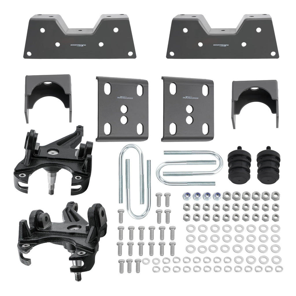 Lowering kit 3" front 5" rear w/C-notches for Chevrolet C10/R10 1973–1987