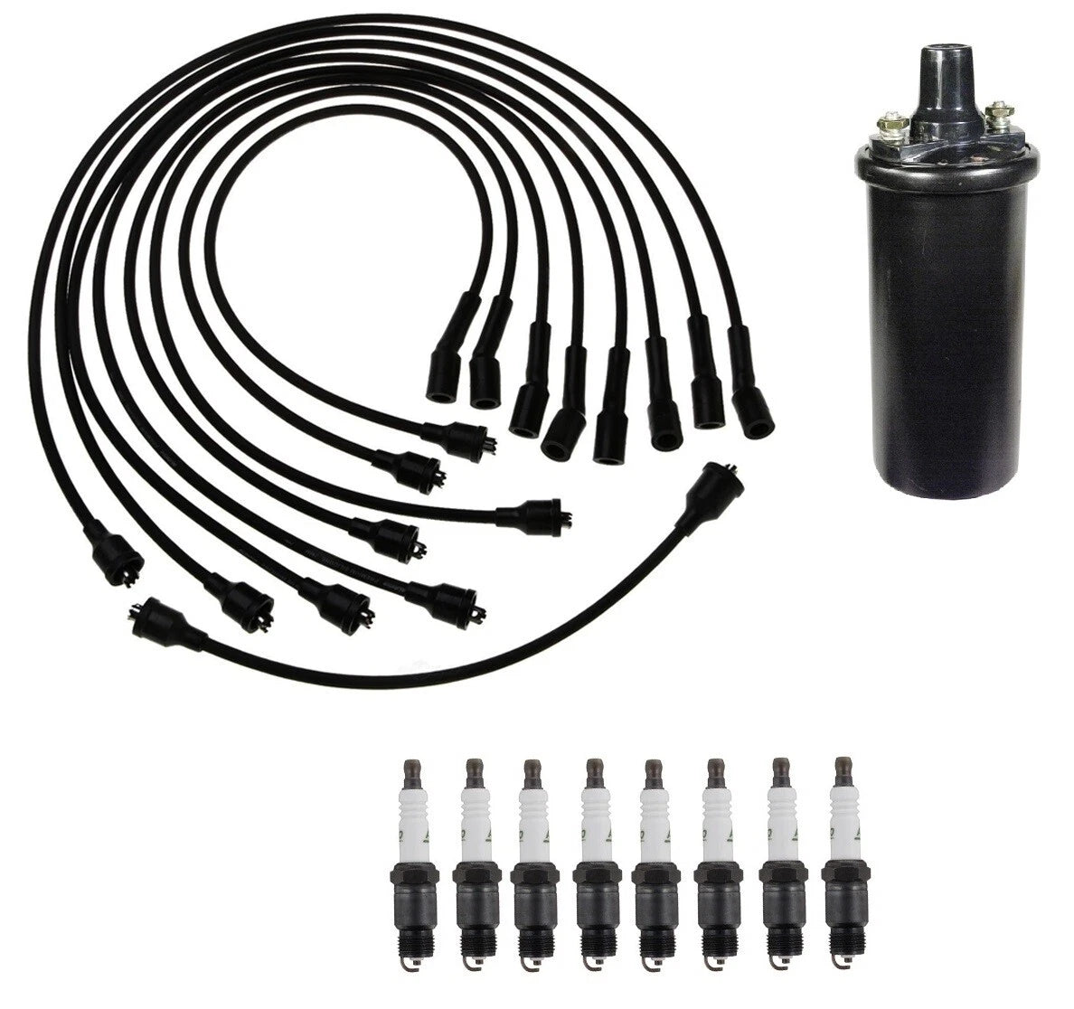 Ignition Wires & Spark Plugs Kit for Chevy Kingswood Impala (1971–1976)