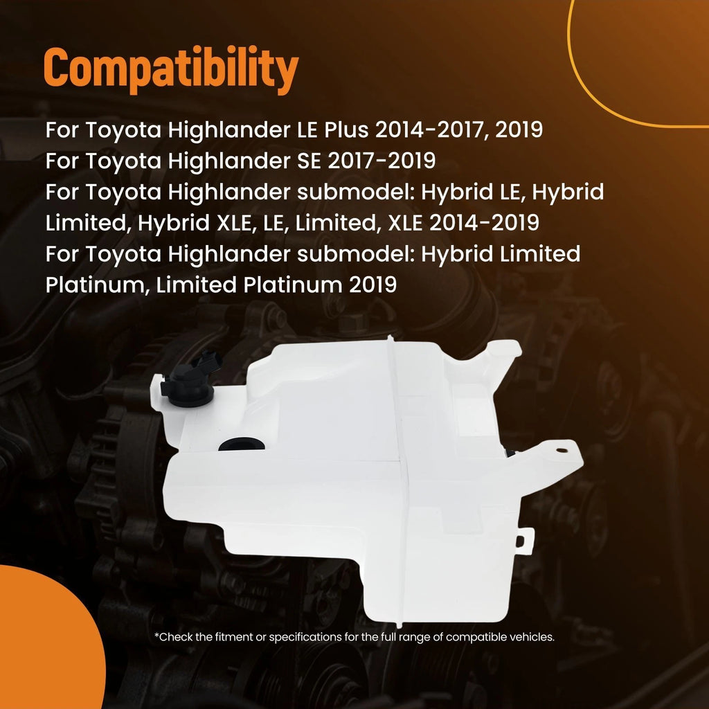 Windshield Washer Bottle Reservoir Tank for Toyota Highlander (2014–2019)