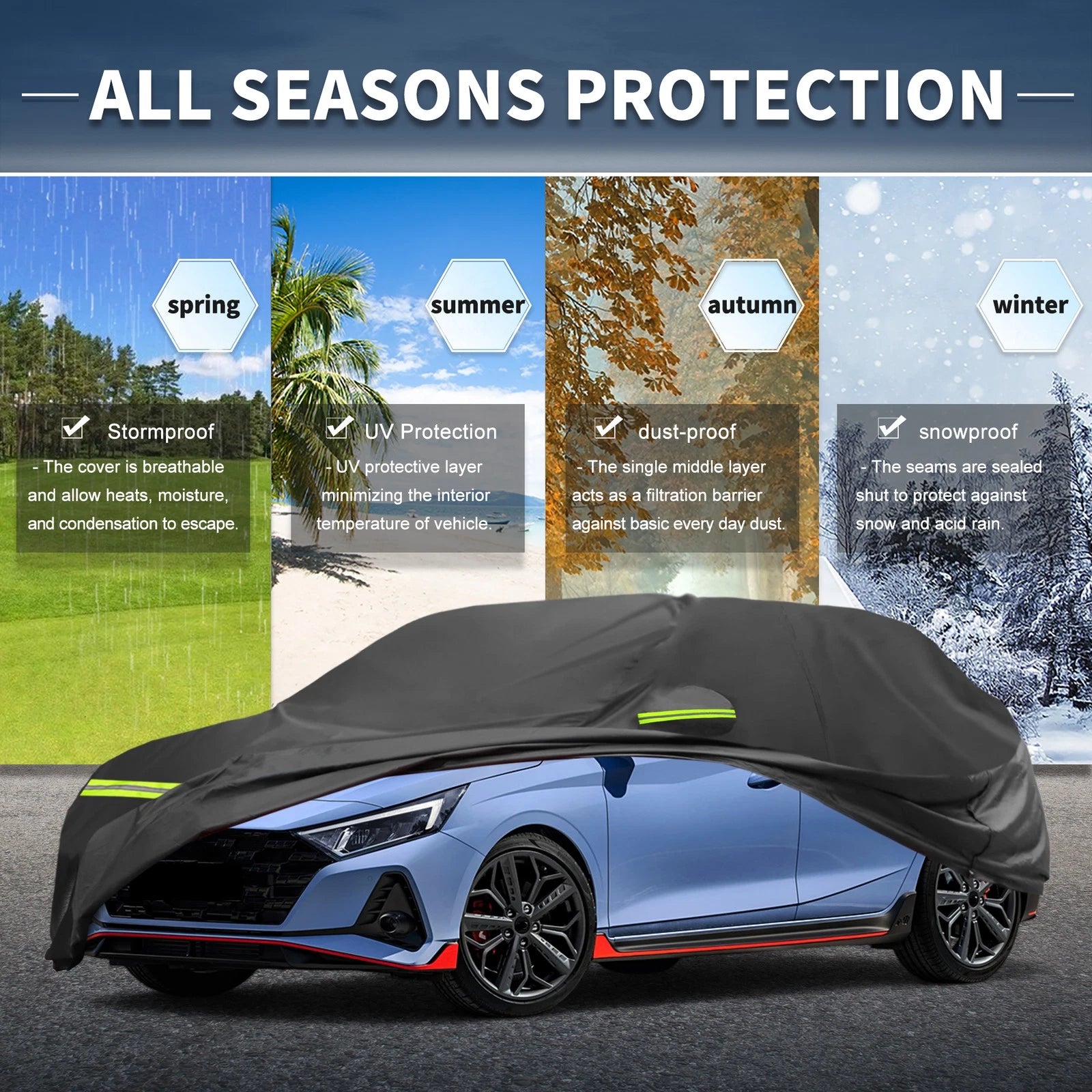Waterproof Car Cover 221D-PU for Hyundai i20 II/III (2014–2021)