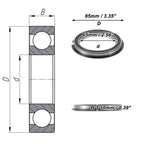 Deep Groove Ball Bearing 6813NR2RS for Scooter Skateboard (65x85x10mm)